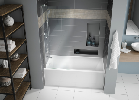 A streamlined modern bathroom