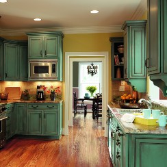 Kitchen scene with Decora cabinets available at ProSource Wholesale