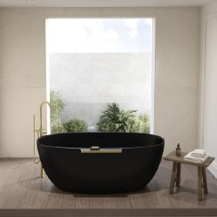 Fleurco black bathtub available at ProSource Wholesale